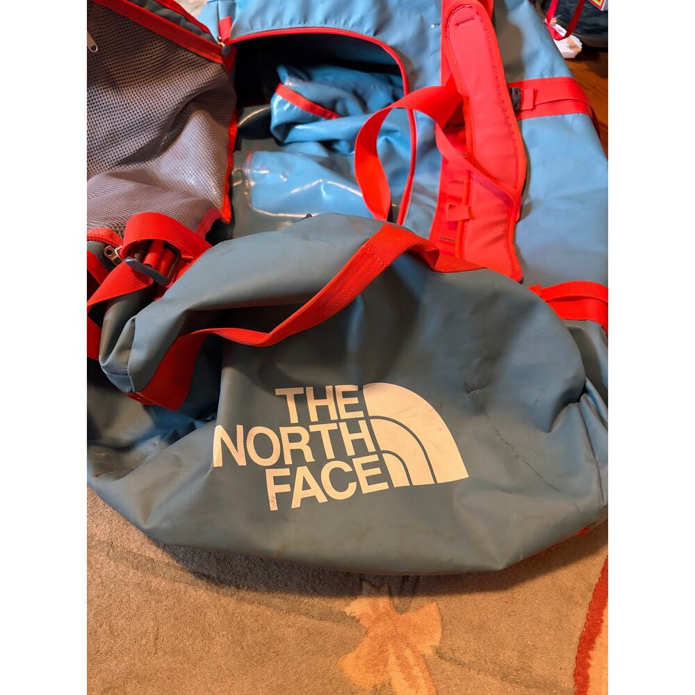 The North Face Base Camp Duffle Bag Large Blue Orange - Picture 10 of 14